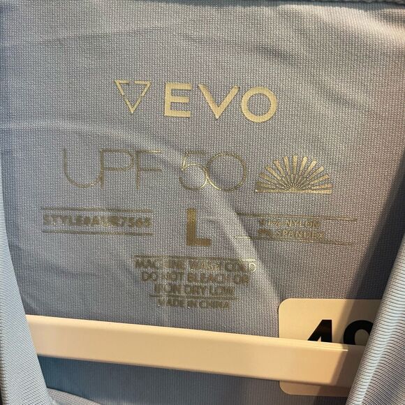 EVO Rashguard Long Sleeve SPF Swim Shirt Blue Zebra Print Large Performance - Picture 9 of 11